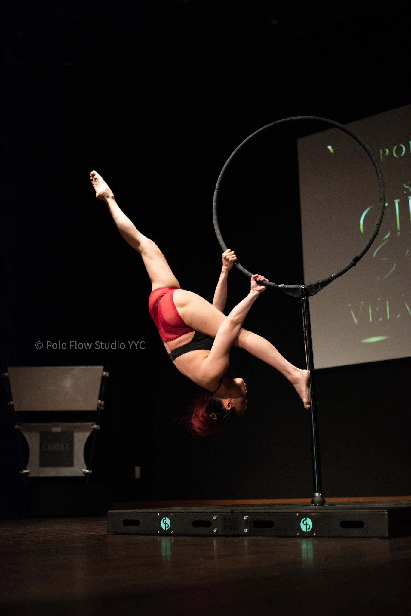 Pole flow artist inverted aerial trick — RST_6684